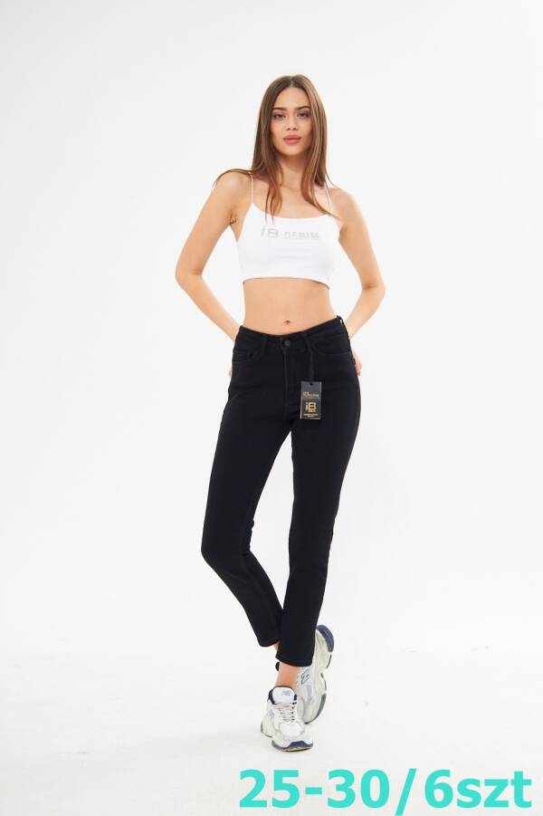 Spodnie damskie jeansy Roz 25-30, 1 Kolor Paczka 6 szt